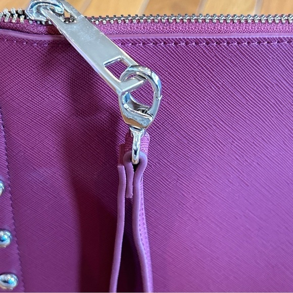 White House Black Market Port Wine Floral 
Studded Clutch Purse Bag Wristlet - Picture 5 of 7